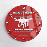 Thumbnail for DJI Phantom 4 Pro V2.0 design on red no frame wall clock