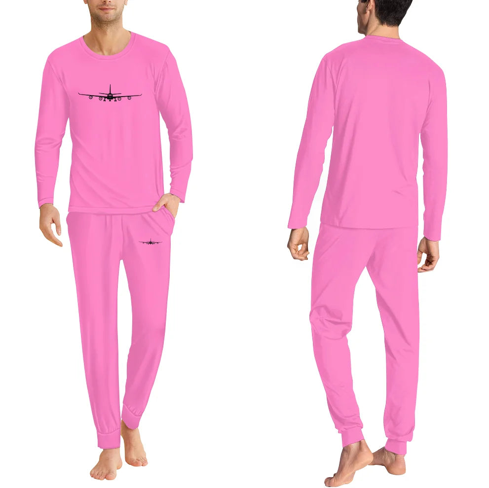 Airbus A340 Silhouette men pajamas - Pink