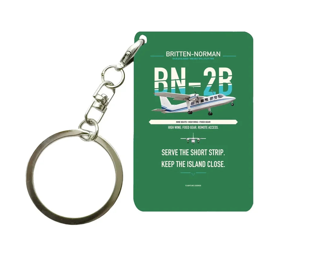 Britten-Norman BN-2B-26 Islander Key Chain design on green key chain
