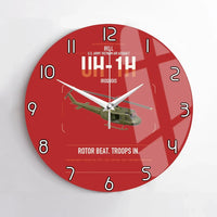 Thumbnail for Bell UH-1H Iroquois design on red no frame wall clock