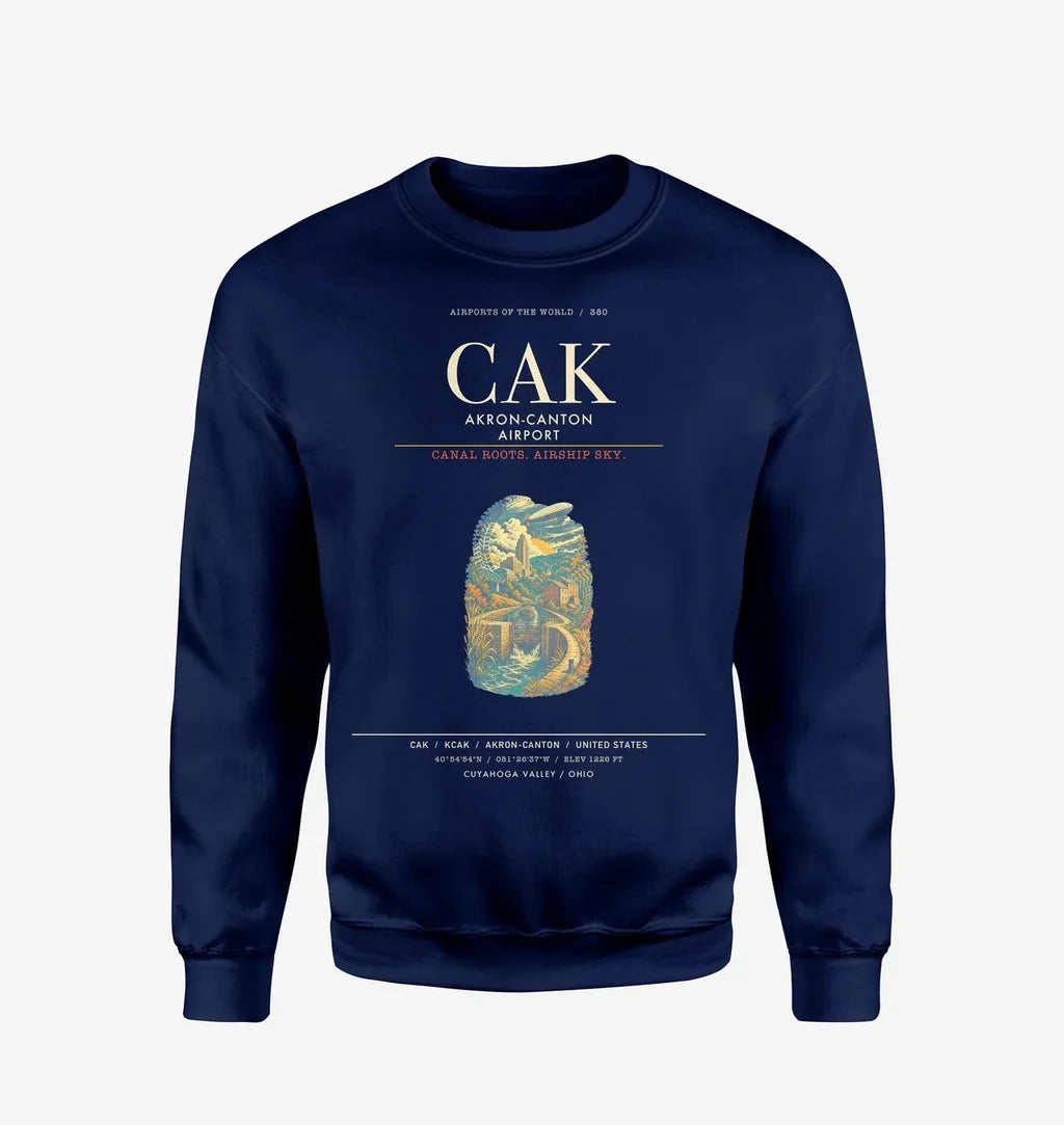 Akron-Canton Airport CAK Sweatshirt - Navy Blue