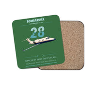 Thumbnail for Bombardier Learjet 28 design on green 1 piece coaster