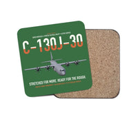 Thumbnail for C-130J-30 Super Hercules design on green 1 piece coaster