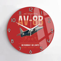 Thumbnail for AV-8B Harrier II design on red no frame wall clock