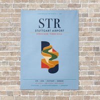 Thumbnail for Stuttgart Airport STR vertical canvas print - no frame - light blue background