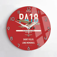 Thumbnail for Piper PA-18 Super Cub design on red no frame wall clock
