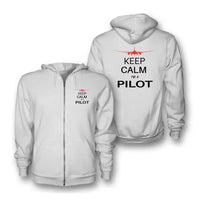 Thumbnail for Pilot (777 Silhouette) Zipped Hoodie - White