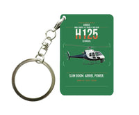 Thumbnail for Airbus H125 design on green designed key chain, double-side print