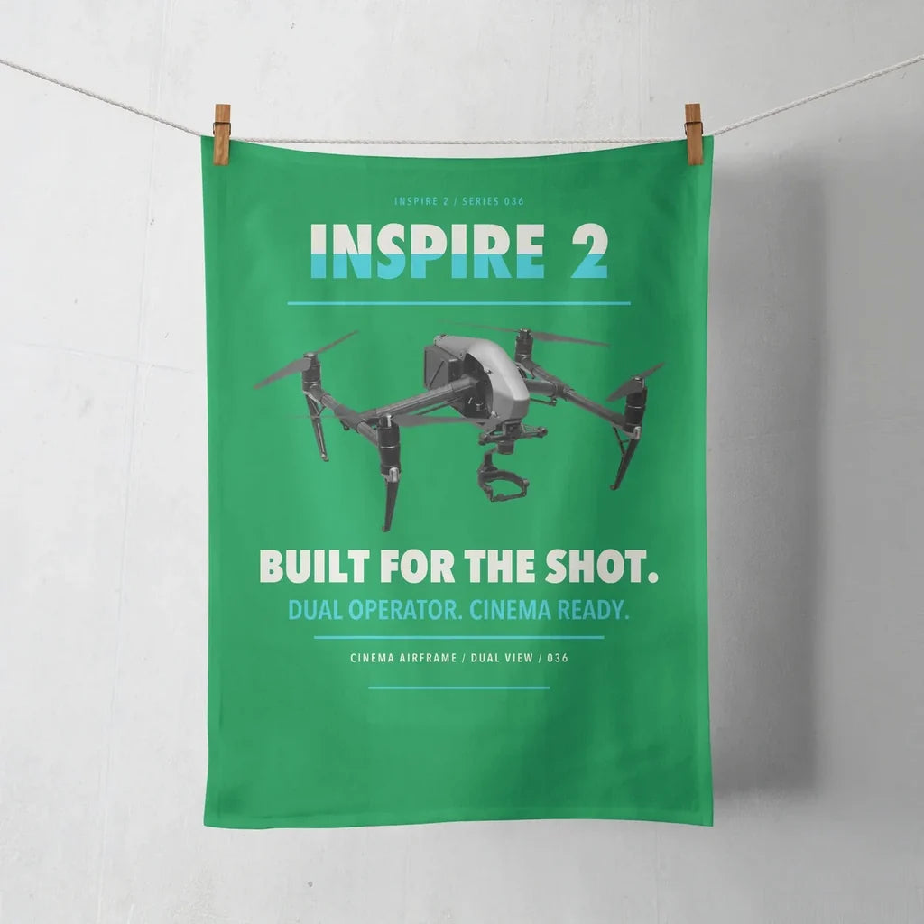 DJI Inspire 2 design on green towel