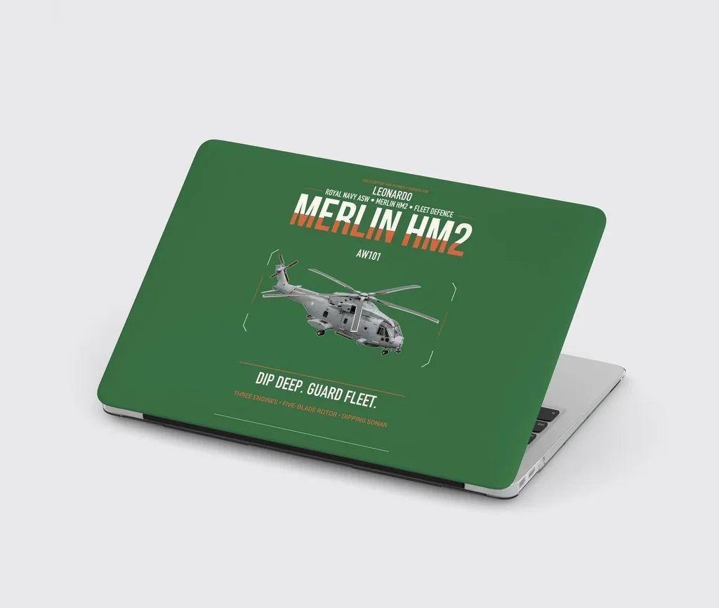 Leonardo AW101 Merlin HM2 design on green MacBook case