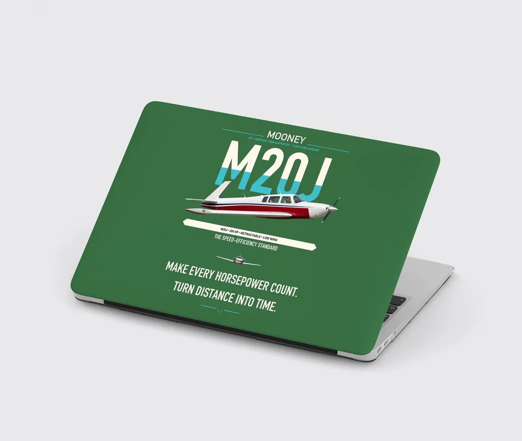 Mooney M20J 201 design on green MacBook case