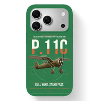 Thumbnail for PZL P.11c design on green magsafe iphone case, for iPhone 17 Pro