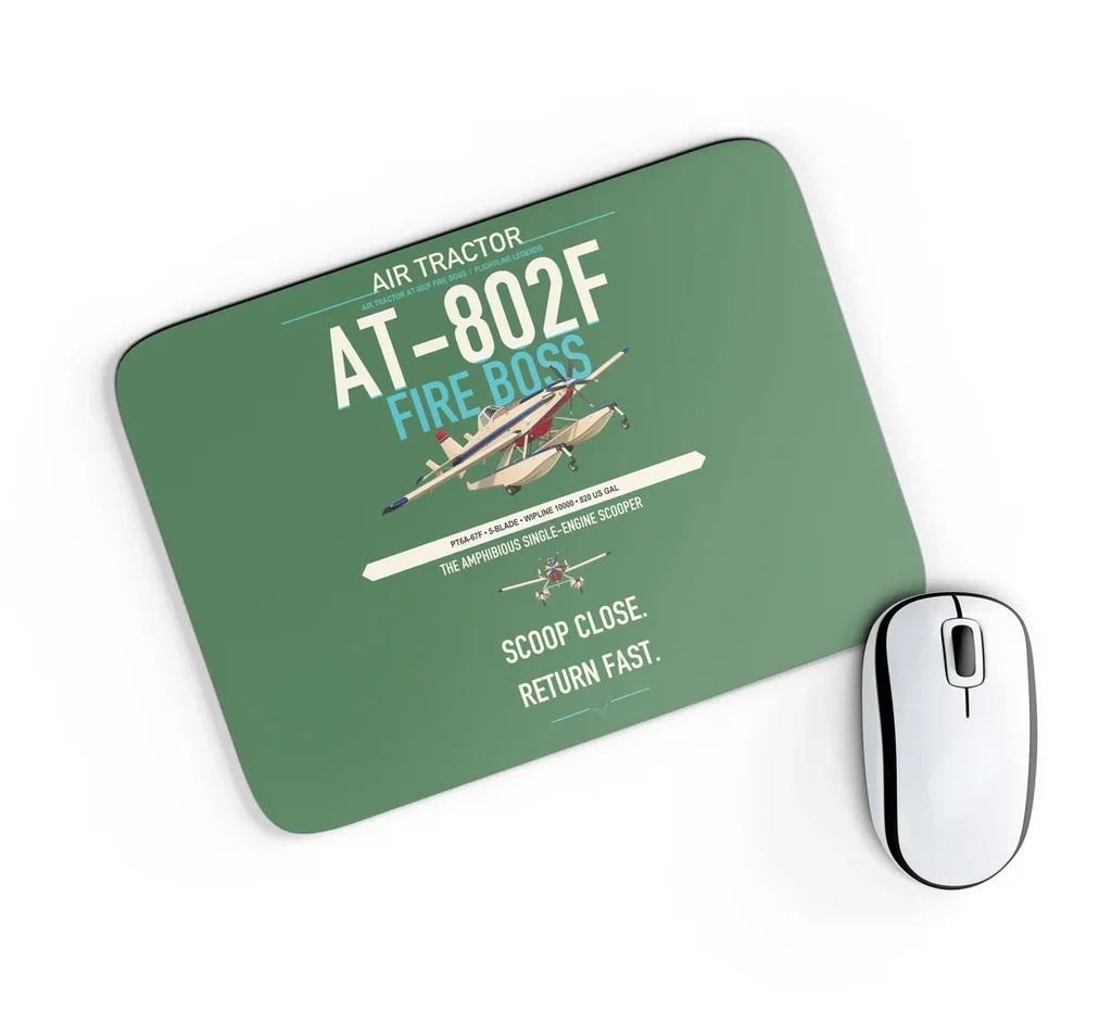 Air Tractor AT-802F Fire Boss design on green rectangle mouse pad