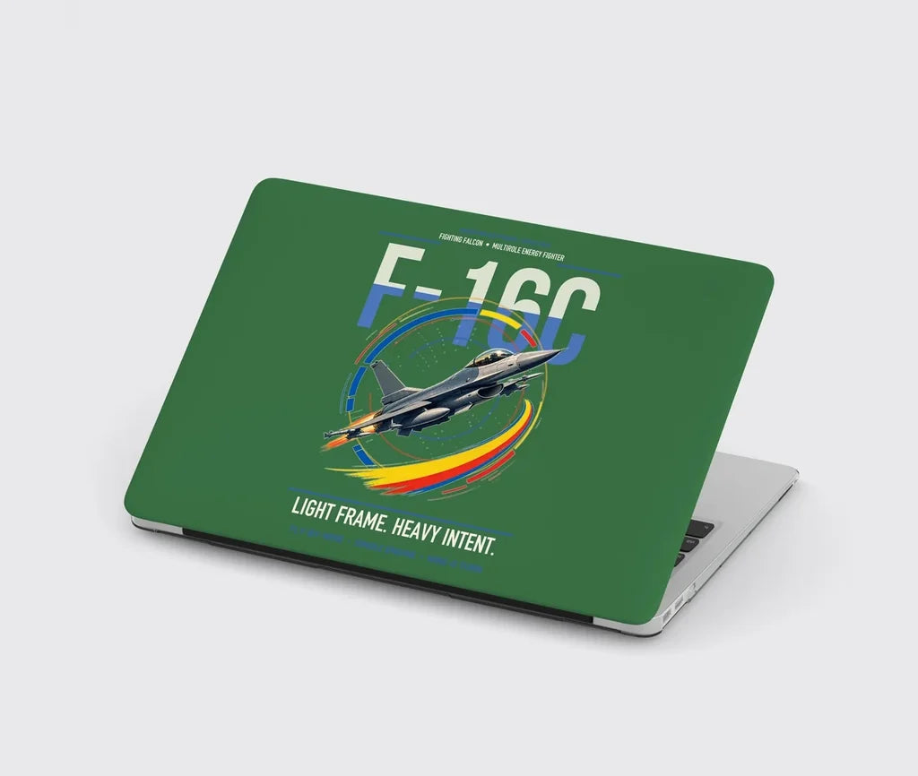 F-16C Fighting Falcon design on green MacBook case