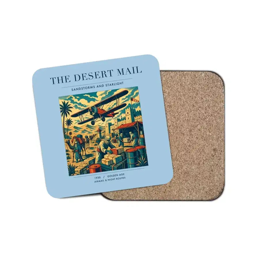 The Desert Mail - Designed Coasters design on light blue 1-piece