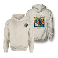 Thumbnail for VINTAGE G4467 - The Wide Cabin Mockup - Double-Side Hoodie design on khaki double side