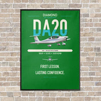 Thumbnail for Diamond DA20 vertical canvas print - framed - green background