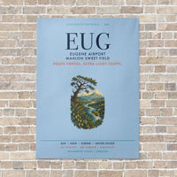 Thumbnail for Eugene Airport Mahlon Sweet Field EUG vertical canvas print - no frame - light blue background