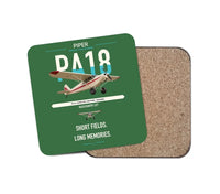 Thumbnail for Piper PA-18 Super Cub design on green 1 piece coaster