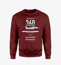 Thumbnail for Beechcraft King Air 360 design on wine red sweatshirt