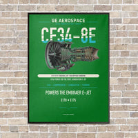 Thumbnail for CF34-8E vertical canvas print - framed - green background