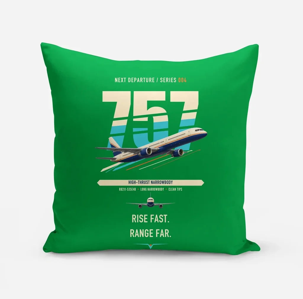 Boeing 757-200 design on green pillow