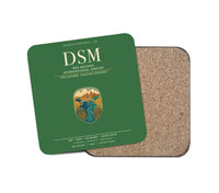 Thumbnail for Des Moines International Airport (DSM) design on green 1 piece coaster