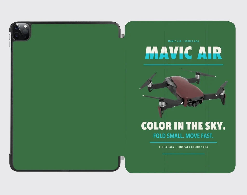 DJI Mavic Air design on green ipad tablet case