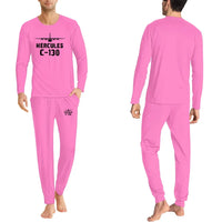 Thumbnail for Military Transport Airplane C 130 men pajamas - Pink