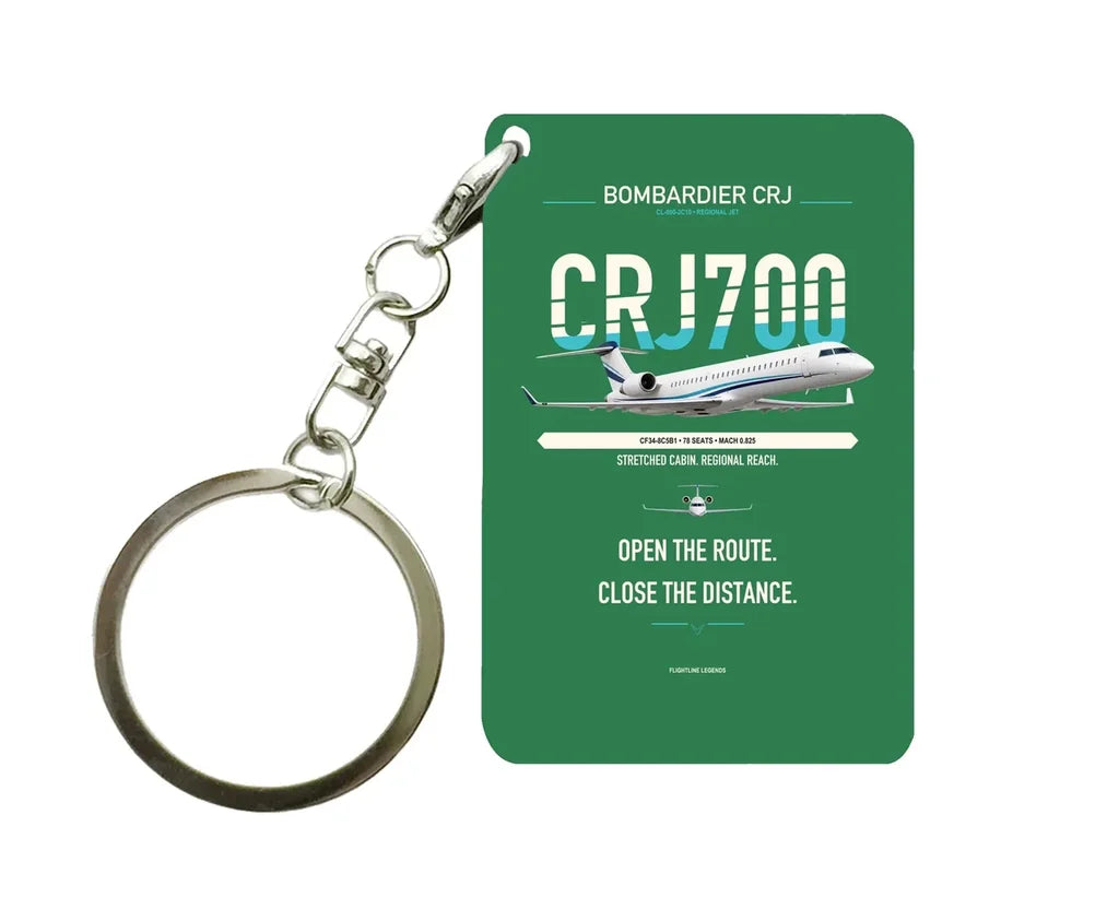 CRJ700 Key Chain design on green key chain