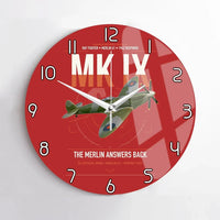 Thumbnail for Supermarine Spitfire Mk IX design on red no frame wall clock