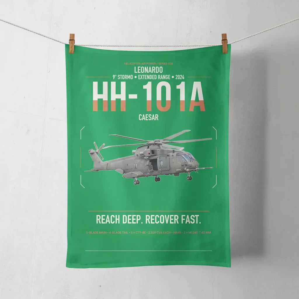 Leonardo HH-101A Caesar design on green towel