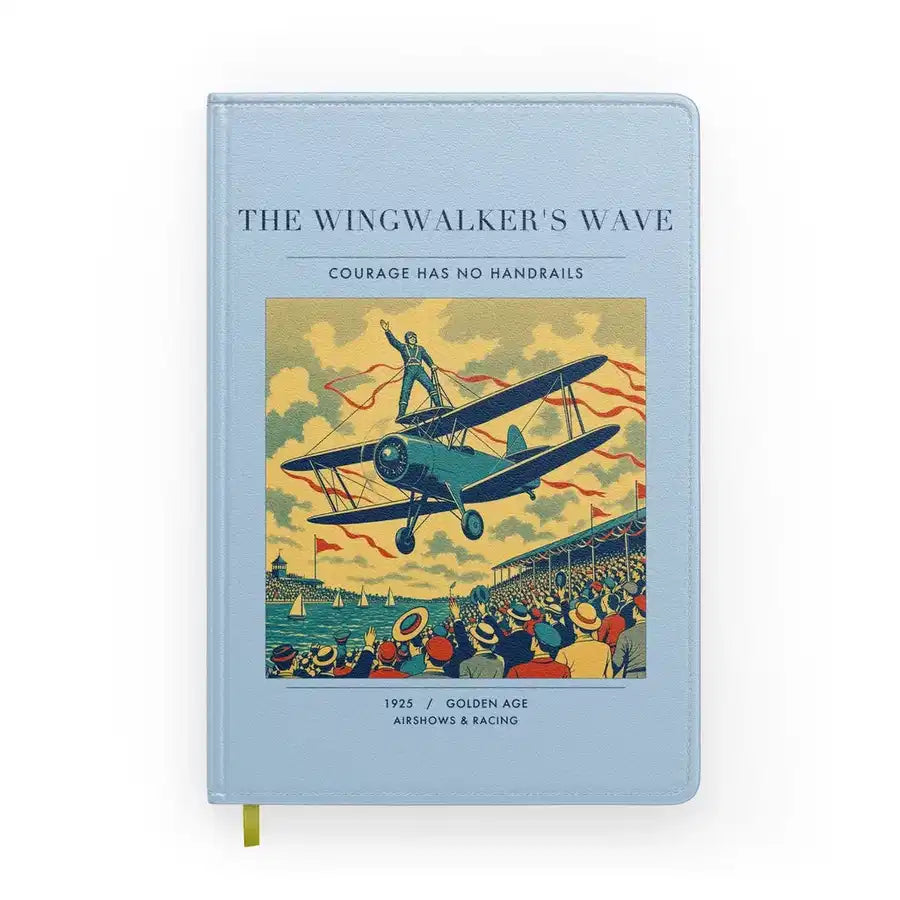 VINTAGE G4157 - The Wingwalker's Wave - Designed Notebooks design on lightblue