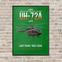 Thumbnail for Airbus UH-72A Lakota vertical canvas print - framed - green background
