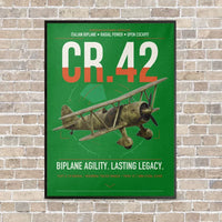 Thumbnail for Fiat CR.42 Falco vertical canvas print - framed - green background