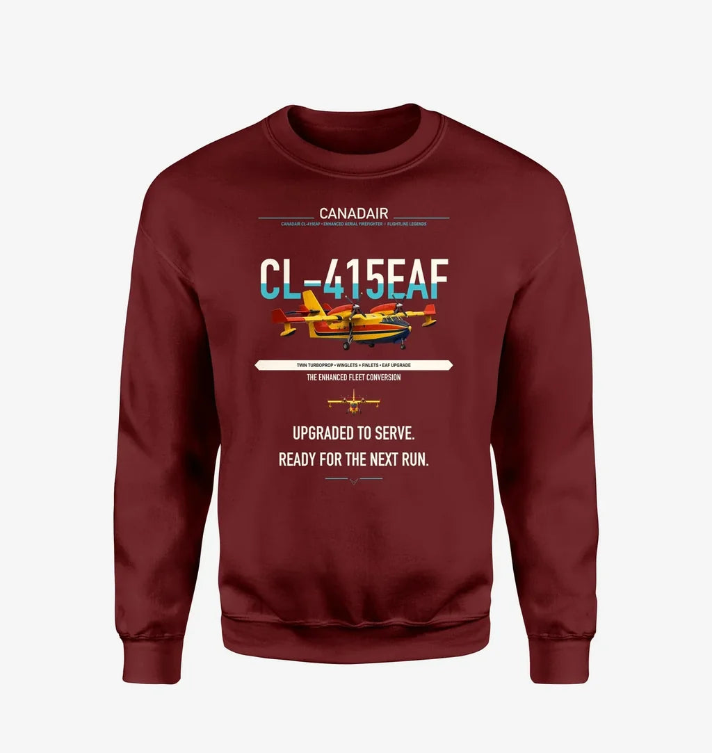 Canadair CL-415EAF design on wine red sweatshirt