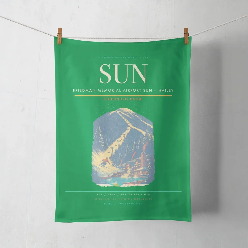 Friedman Memorial Airport (SUN) design on green towel