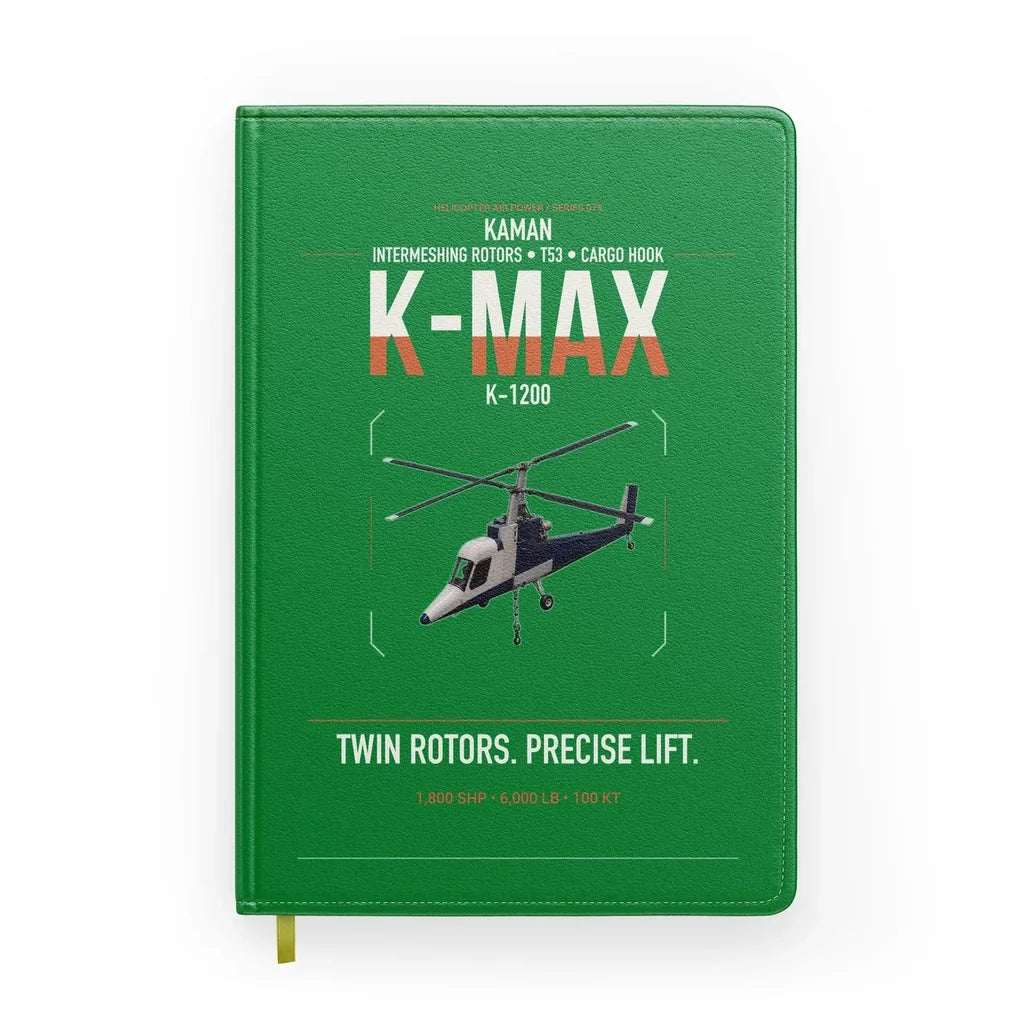Kaman K-1200 K-MAX design on green notebook