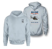 Thumbnail for Boeing AH-64E Apache Guardian design on light blue double-side hoodie, double-side print
