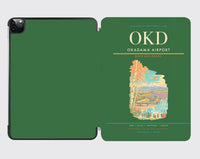 Thumbnail for Okadama Airport (OKD) design on green ipad tablet case
