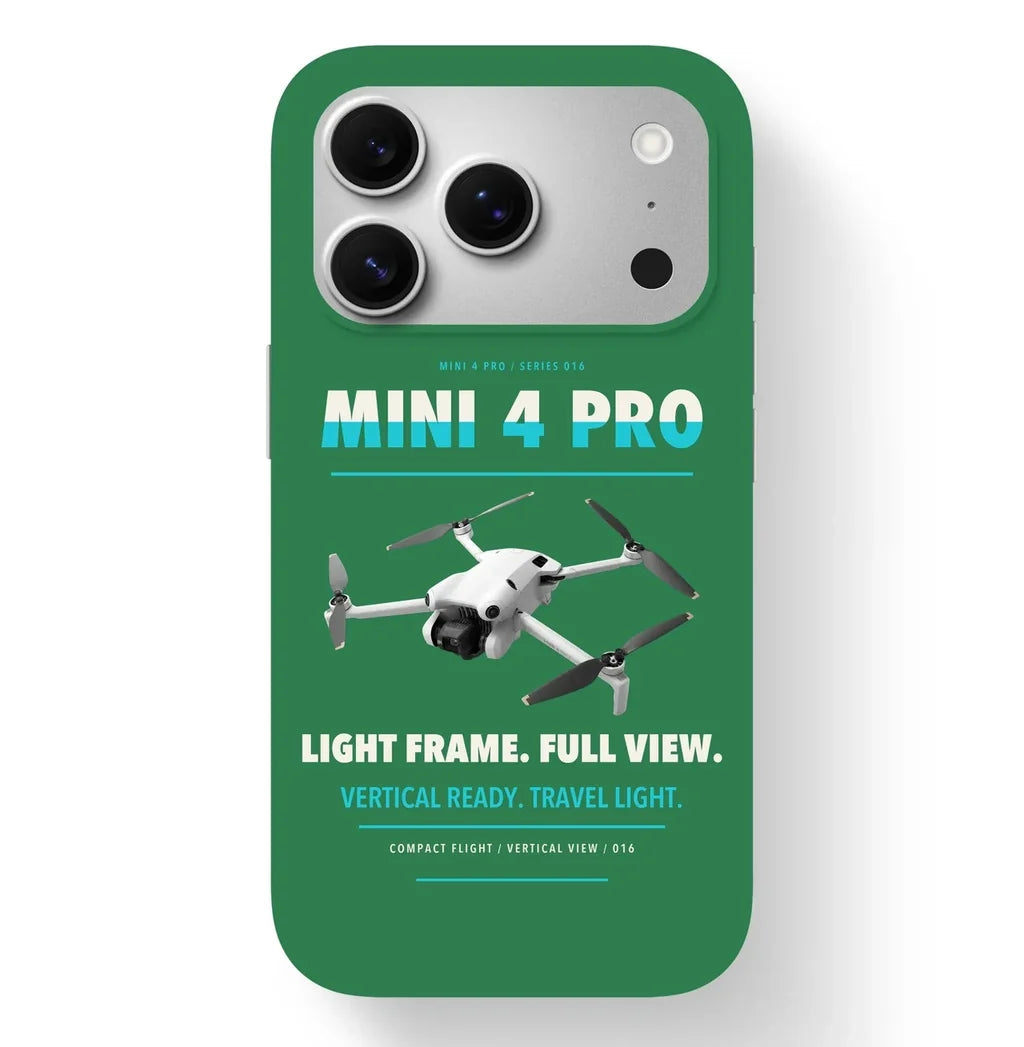DJI Mini 4 Pro Case design on green iphone case