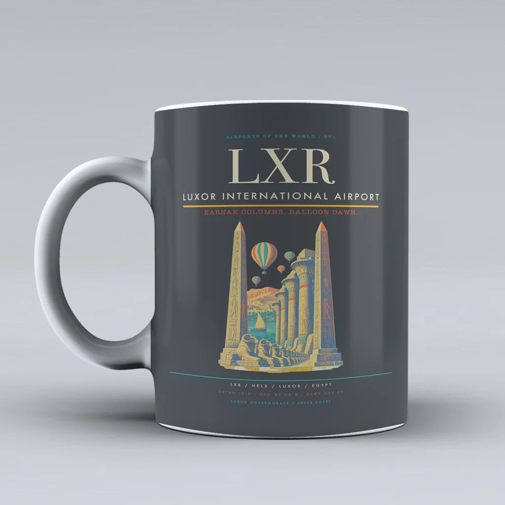 International Airport LXR Mug design on gray luxor