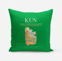 Thumbnail for Kaunas International Airport (KUN) design on green pillow