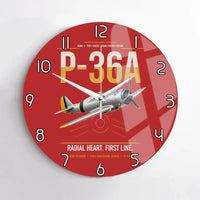 Thumbnail for P-36A Hawk design on red no frame wall clock