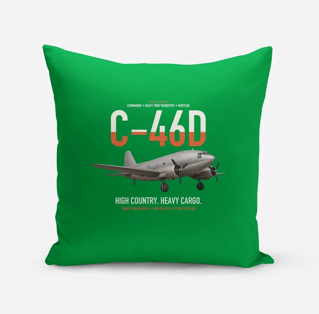 C-46D Commando design on green pillow