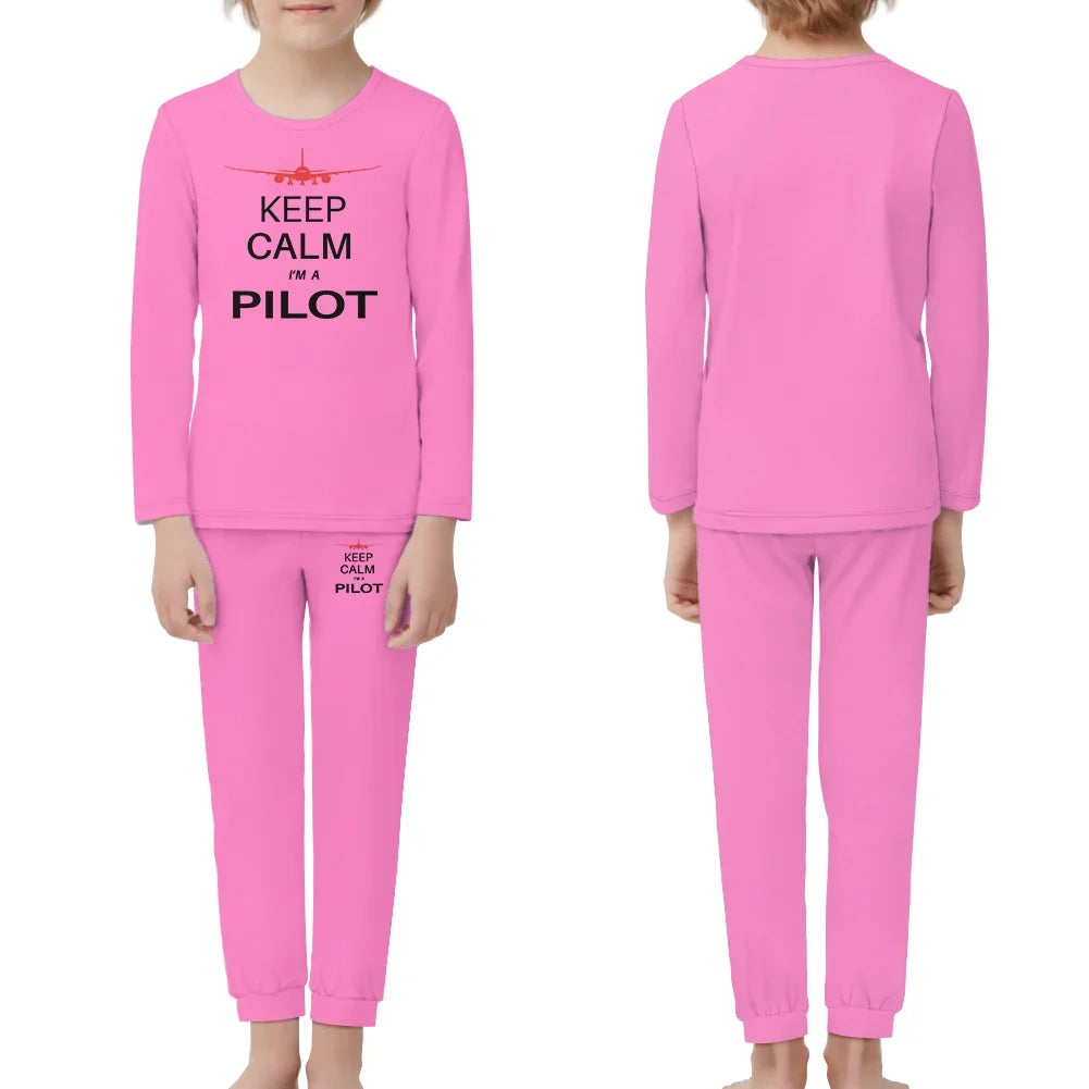 Pilot (777 Silhouette) children pajamas - Pink