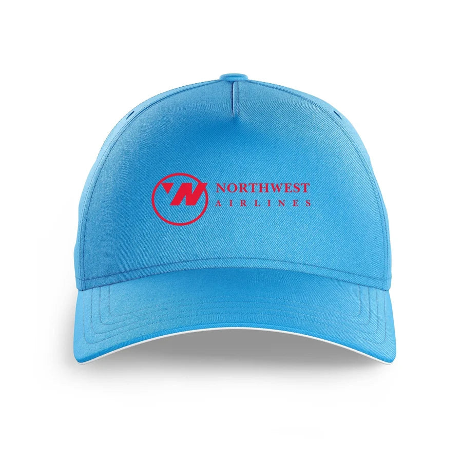 Northwest Airlines (OLD) logo printed on light blue cap