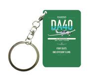Thumbnail for Diamond DA40 design on green designed key chain, double-side print