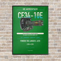 Thumbnail for CF34-10E vertical canvas print - framed - green background
