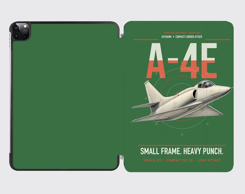 A-4E Skyhawk design on green ipad tablet case
